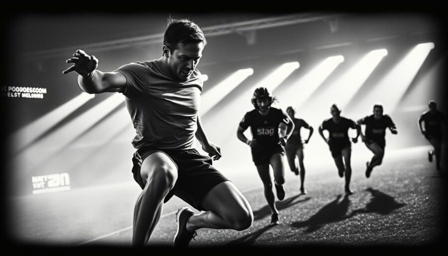 black-and-white sports cinematography